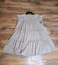 Abito donna babydoll a strati Indigo Soul ecopelle scamosciata taglia L beige boho cowgirl Abito Bebè price