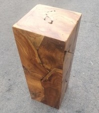 Lampada da tavolo laterale blocco legno massello radice teak sgabello quadrato legno tavolino Ufficio Side Tavolo price