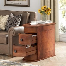 Fine Tavolino Rotondo Legno Massello Divano Comodino Stretto Camera da Letto Tavolino Comodino con Ufficio Side Tavolo price