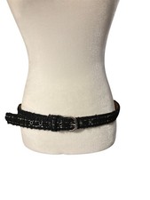 Cintura donna The Loft outlet in tweed nero con fibbia argento M Cintura Donna price