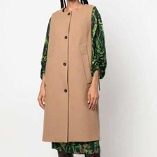 Cappotto gilet lungo senza maniche TELA donna cappuccio bimba beige misto lana tg 42 LEGGI Long Cappotto price
