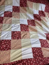 Trapuntino Copriletto Matrimoniale Patchwork Fatto a Mano con Federe Arancione e Rosso 78’ Mq Bedspread price