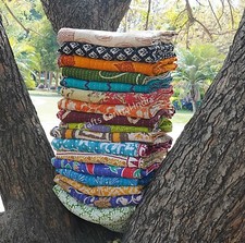 Ingrosso Vintage Kantha Coperta Copriletto Indiano Fatto a Mano Trapunta Lancio Cotone Bedspread price