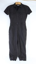 OUTERKNOWN S.E.A. TUTA SALOPETTE IN LINO COTONE BIOLOGICO NERA TAGLIA M Jumpsuit e Dungarees Donna price