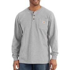 Carhartt Uomo K128 Lungo Sl. HENLEY Pocket T Original Fit HGY SMALL [E7) T-shirt e felpe outdoor price