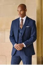 Set tuta uomo Primark Navy 3 pezzi. Blazer 36R, gilet 36/38. Vita 32. Suit Uomo price