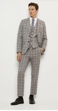 Set tuta uomo 3 pezzi top uomo slim aderente grigio a quadri. Blazer 36, vita anni 30. Suit Uomo price