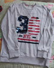 Felpa ragazzo grigia con numeri di paillettes H&M Felpa Ragazza price