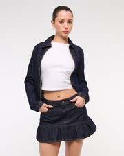 Abercrombie & Fitch minigonna denim donna 33 orlo con volant vita media vita bassa Jeans / Denim Gonna price