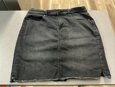Gonna donna denim LOFT Outlet taglia 10 lavata nera sfilacciata orlo grezzo Jeans / Denim Gonna price