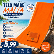 Telo Mare Bagno Microfibra Malta 90x160 cm Asciugamano Sport Piscina Asciugamano Bagno price