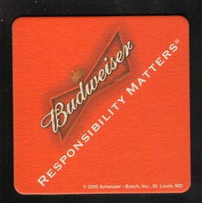 Sottobicchiere birra Budweiser Responsibility Matters 2005 a forma di diamante Coaster price