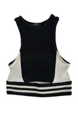 BERSHKA top crop corto bianco nero canotta senza maniche ragazza donna tg S Canotta Top Ragazza price