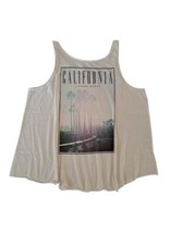 ALCOTT top maglia canotta ampia t-shirt cotone bianco stampa donna ragazza tg M Canotta Top Ragazza price