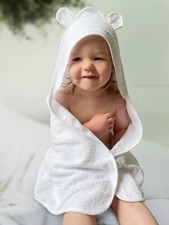 🛁 ORA METÀ PREZZO! Asciugamano da bagno bambino con cappuccio e orecchie carine 100% cotone 75x75 cm Towel Bebè price