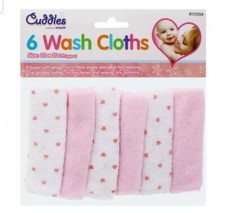 Confezione 6 Panno Lavaggio Viso Bambino Morbido Rosa Flanella Lavatrice 0 Mesi + Towel Bebè price