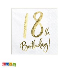 20 Tovaglioli Auguri 18 Anni Happy Birthday Buon Compleanno Festa Bianchi e Oro Compleanno e festa price