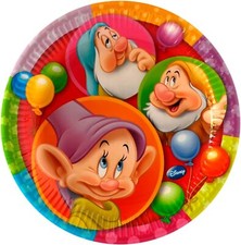 Disney Set Festa Compleanno 24 Piatti Tema Biancaneve e i 7 Nani Misura 23cm Compleanno e festa price