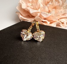 Orecchini con cuore Swarovski cristallo trasparente - orecchini da donna, gioielli regalo Swarovski Orecchini price