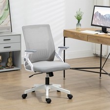 Sedia da Ufficio Direzionale con Schienale in Rete, Supporto Lombare, Braccioli Ribaltabili, Grigio Executive Sedia price