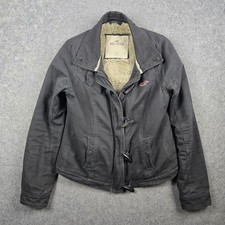 Giacca Hollister donna M marrone foderata in pelliccia sintetica toggle babydoll Y2K utility anni 00 Cappotto Bebè price