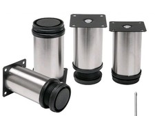Set 4 Gambe per Mobili in Acciaio Inox Mobile Cucina Divano Letto Piedini Regolabili Set Corner Sofa price