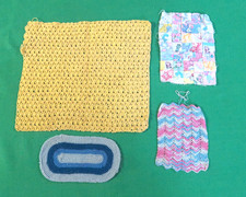 Casa delle bambole cucito - fatto a mano - copriletto all'uncinetto, tappeto, afgano - trapunta a pezzi Set Bedspread Bebè price
