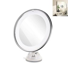 SPECCHIO TRUCCO LUCE LED VENTOSA ZOOM 10X MAKEUP TRUCCO FELSSIBILE BAGNO 17CM Bagno Specchio price