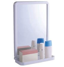 SPECCHIO BAGNO CON MENSOLA IN ABS  mm.299x200x87  colore bianco    AGLAIA Bagno Specchio price