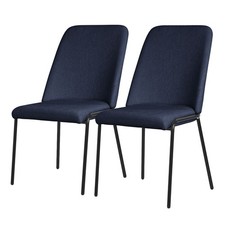 Set 2 sedie da pranzo imbottite in poliestere blu scuro poltrona per soggiorno Set Soggiorno & Lounge price