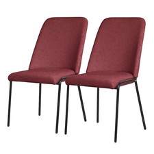 Set 2 sedie da pranzo in poliestere rosso poltroncine imbottite con schienale Set Soggiorno & Lounge price