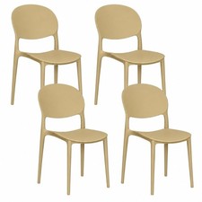 Set 2 | 4 Sedie Oslo con Schienale Ovale BEIGE per Cucina, Giardino 1206F Set Soggiorno & Lounge price