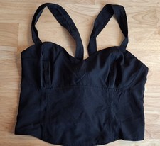 Crop top Victoria's Secret nero strutturato bustier - stringato dietro - taglia L Bustier price