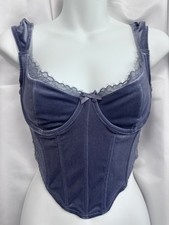 Garage in velluto crop bustier lavanda taglia piccola. Bustier price
