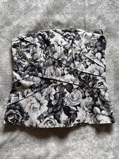 Top bustier donna White House Black Market taglia 2 bianco e nero foderato floreale Bustier price