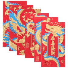 6 Pezzi Busta Rossa Capodanno Cinese Hong Bao Buste Portafortuna Envelope price
