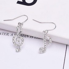 1 Paio Orecchini Note Femminili Temperamento Orecchini Asimmetrici Studente Orecchini in argento price