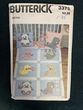Vintage Butterick 3373 NUOVO Nursery Animal Quilt Blocchi-Applique-Animali imbottiti Quilt Bebè price