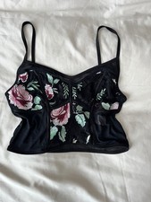 Top corsetto ricamato floreale viscosa nero New Look - Taglia 10 Corset Donna price