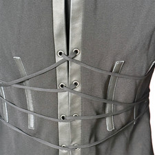Blazer corsetto nero Haute Hippie vintage Y2K taglia 2 bordo seta e pelle Corset Donna price