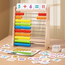 Cornice di conteggio in legno abaco per bambini apprendimento della matematica - 10 file, regali da 8 pollici Y Abacus price