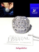 Anello Donna Oro Bianco Rod. CRISTALLI SWAROVSKI ORIGINALI NEW 2026 Ragazza moda Swarovski Anello price