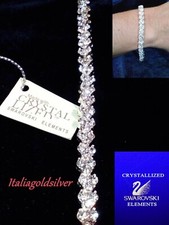 Bracciale Donna Trilogy CUORE p. Argento 925 SWAROVSKI ORIGINALI Tennis oro new Swarovski Anello price
