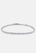 Bracciale Tennis Uomo Donna Bianco Sottile Braccialetto Acciaio Diamanti Strass Diamante Bracciale price