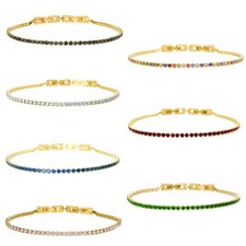 Bracciale Tennis Uomo Donna con Brillantini Braccialetto Acciaio Diamanti Strass Diamante Bracciale price