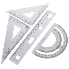 Set 4 goniometri metallo righello alluminio righello triangolo quadrato disegno Set Square price