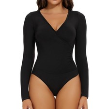Body donna manica lunga scollo a V body top perizoma chiusura a scatto piccolo Bodysuit Donna price
