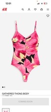 BNWT H&M Pink Bright Tropical Summer Sleeveless Bodysuit Top S In sealed bag. Bodysuit Donna price