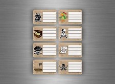 16 etichetta adesivi adesivo notebook scuola libro nome scolastica pirata pirati Scuola Etichetta price