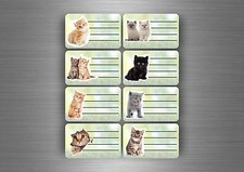 16x Autoadesivo Etichetta Quaderno Scuola Libro Raccoglitore Scuola Gatto Scuola Etichetta price